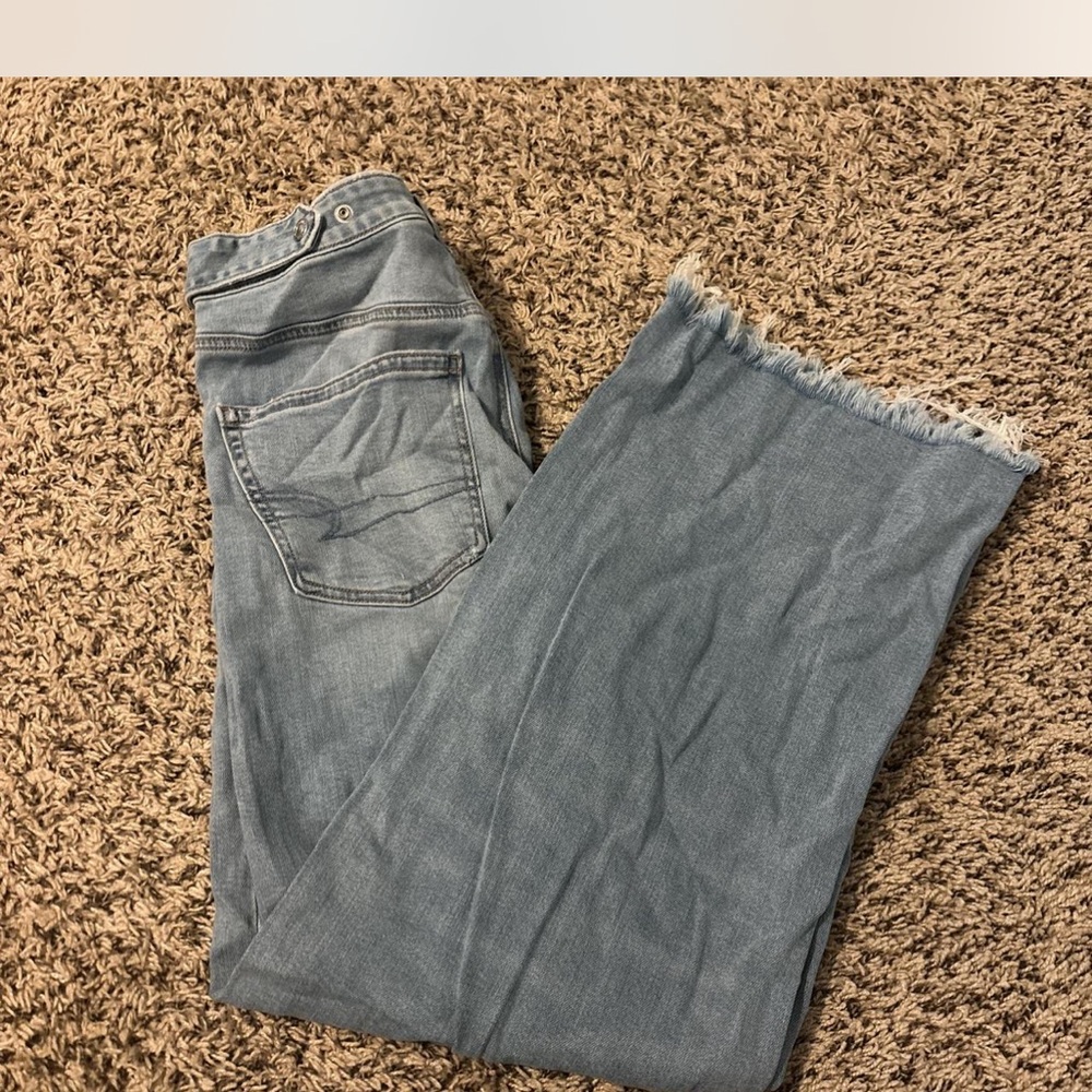 Cinch waist American Eagle Frayed Hem Jeans